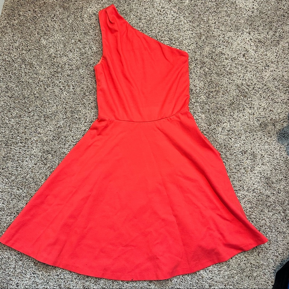 Coral 🪸 one shoulder mini dress (NWT)